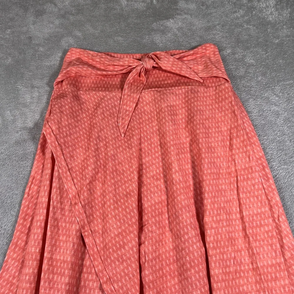 Vermilli Hawaii Wrap Skirt Womens Small Coral Pink High Low Boho Beach‎ Maxi
